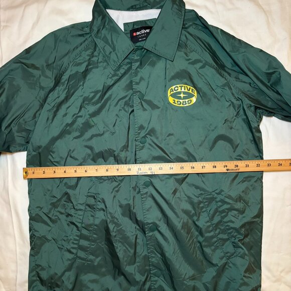 Men’s Vintage Inspired, Green, Nylon, Coach’s Jacket, Size Large - Picture 5 of 7